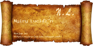 Nyiry Lucián névjegykártya